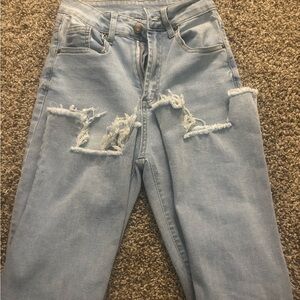 Distressed Light Blue Women's Jeans